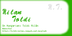 milan toldi business card