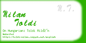 milan toldi business card